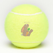 ニンジン漫画で座っているかわいいウサギ テニスボール (裏面)