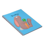 ニンジン漫画で座っているかわいいウサギ ノートブック (右側)