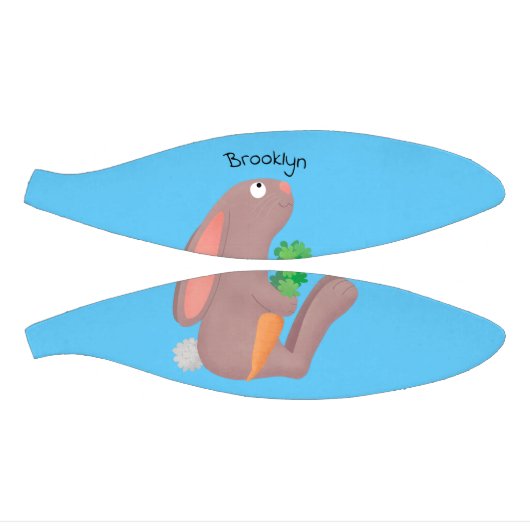 ニンジン漫画で座っているかわいいウサギ ミニバスケットボール (パネル)