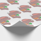 ニンジン漫画で座っているかわいいウサギ ラッピングペーパー (角)