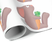 ニンジン漫画で座っているかわいいウサギ ラッピングペーパー (ロールコーナー)