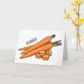 ニンジン漫画イラストレーション カード (黄色い花)