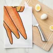 ニンジン漫画イラストレーション キッチンタオル (四つ折り)