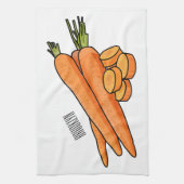 ニンジン漫画イラストレーション キッチンタオル (縦)