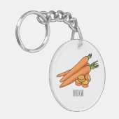 ニンジン漫画イラストレーション キーホルダー (正面左)