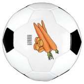 ニンジン漫画イラストレーション サッカーボール (回転)