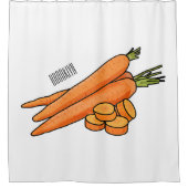 ニンジン漫画イラストレーション シャワーカーテン (正面)