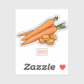 ニンジン漫画イラストレーション シール (シート)