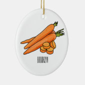 ニンジン漫画イラストレーション セラミックオーナメント (右)