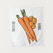 ニンジン漫画イラストレーション タペストリー (正面)