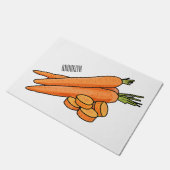 ニンジン漫画イラストレーション ドアマット (アングル)