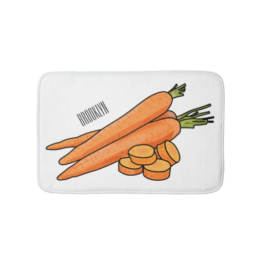 ニンジン漫画イラストレーション バスマット (正面)