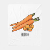 ニンジン漫画イラストレーション フリースブランケット (正面)