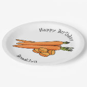 ニンジン漫画イラストレーション ペーパープレート (アングル)