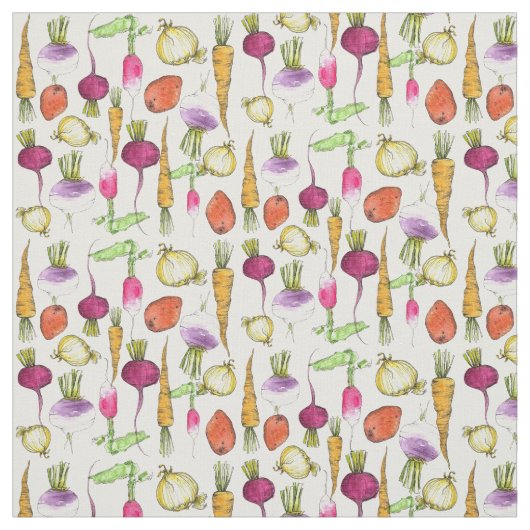 ニンジン芋は大根の根菜を食べる ファブリック (見本)