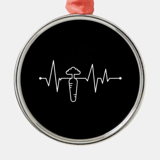 ニンジン野菜ビーガン メタルオーナメント (正面)