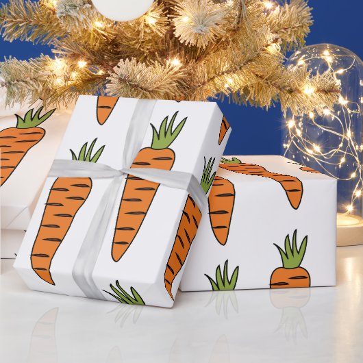 ニンジン野菜健康食品パーティー ラッピングペーパー (クリスマス)