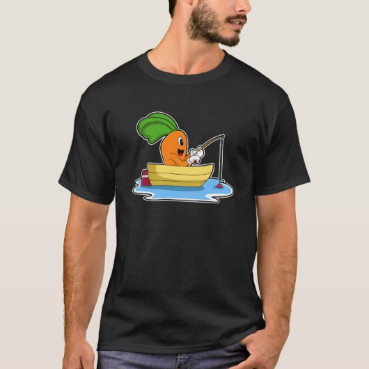 ニンジン魚釣りロッド魚釣り Tシャツ (正面)