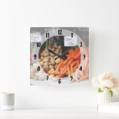 ニンジン、ジャガイモ、蜂蜜 スクエア壁時計 (ホーム)