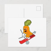 ニンジン スキーヤー ポストカード (正面/裏面)