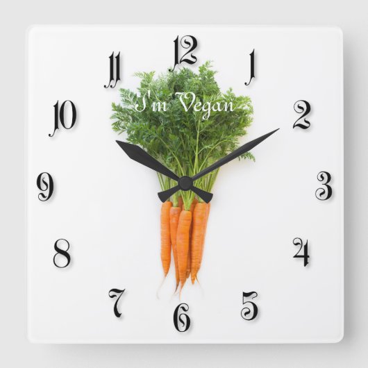 ニンジン スクエア壁時計 (正面)