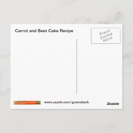 ニンジン&ベートケーキレシピはがき ポストカード (裏面)