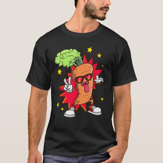ニンジン ヴィーガン 野菜 植物学者 Tシャツ (正面)