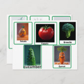 ニンジン、大人読のための野菜のフラッシュカード、子供 ポストカード (正面/裏面)