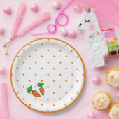 ニンジン&水玉模様紙プレート ペーパープレート (パーティー)