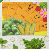 ニンジンpeesフローラキッチンハンドタオル キッチンタオル (折り畳み)