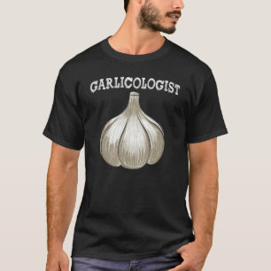 ニンニクおもしろい宝石学者シェフニンニク球愛V Tシャツ
