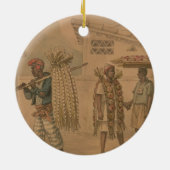 ニンニクおよびタマネギの販売人1826年(w/c紙で) セラミックオーナメント (裏面)