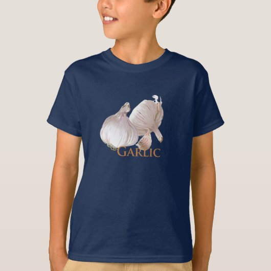 ニンニクおよびニンニク片 Tシャツ (正面)