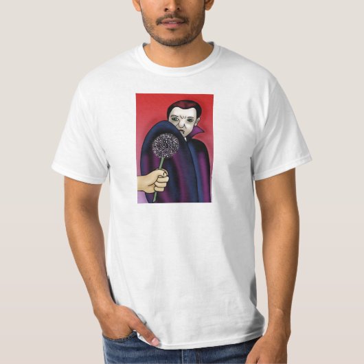 ニンニクが吸血鬼の噛み口から離れる Tシャツ (正面)