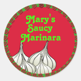 ニンニクとイタリアンカラーキャニングラベルシール ラウンドシール