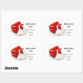 ニンニクと赤唐辛子の缶詰ラベル 楕円形シール (シート)