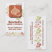 ニンニクのまな板のハーブのシェフの料理のケータリング 名刺 (正面/裏面)