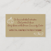 ニンニクのクローブシェフ料理クラスケータリング料理 名刺 (裏面)