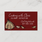 ニンニクのクローブシェフ料理クラスケータリング料理 名刺 (正面)