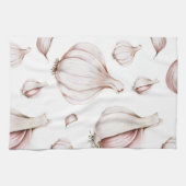 ニンニクのクローブパターン |白シンプル色 キッチンタオル (横)