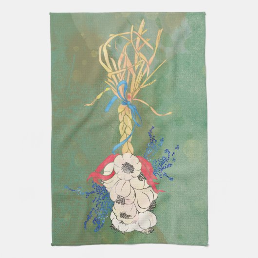 ニンニクのブレードのふきん キッチンタオル (縦)