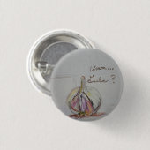 ニンニクのボタンピン 缶バッジ (正面&裏面)