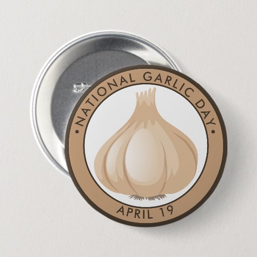 ニンニクの日 缶バッジ (正面&裏面)