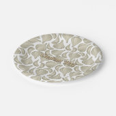 ニンニクの木彫り模様 ペーパープレート (アングル)