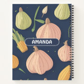 ニンニクの水の色のパタカラフルーンパーソナライズされた ノートブック (裏面)