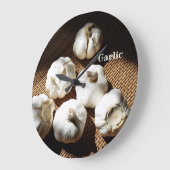 ニンニクの5つの丸塊 ラージ壁時計 (傾斜)