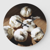 ニンニクの5つの丸塊 ラージ壁時計 (正面)