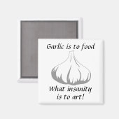 ニンニクは食べ物に狂気がアートに及ぶもの！ マグネット (正面/裏面)