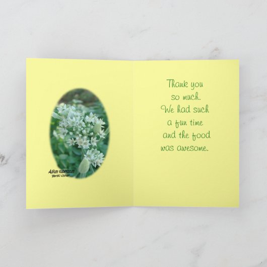 ニンニクアサツキの旗は大事な行事をカードカスタマイズ サンキューカード (内部)