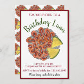 ニンニクエビハワイアンアイランドフードルアウ（ハワイ式宴会） 招待状 (正面/裏面)